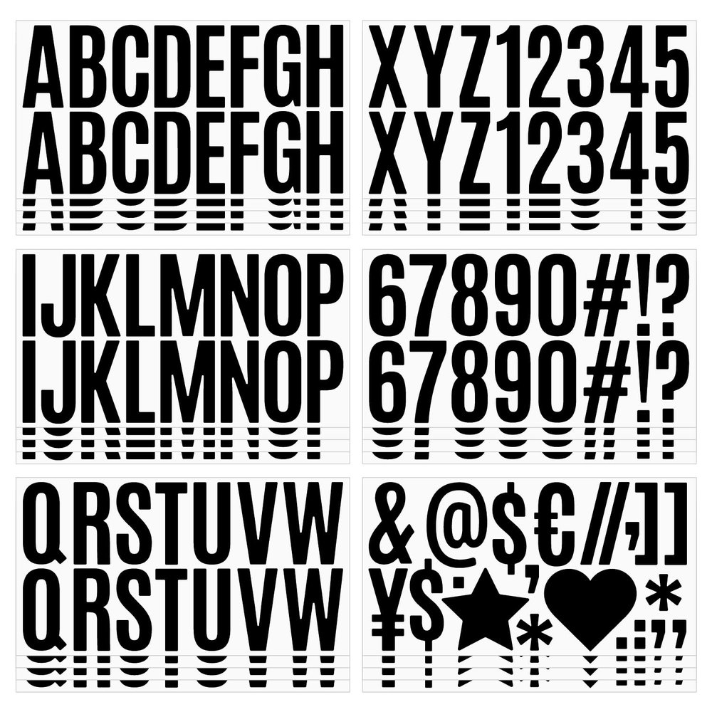 400 Pcs Black Letter Stickers- 24 Sheets Large Letter Stickers 2.5 InchWaterproof Self Adhesive Alphabet Stickers for Bulletin Board Letters Kit Mailbox Numbers Labels DIY Car The Letter Stickers