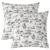 Feelyou Western Decor Reversible Throw Pillow Covers for Kids Boys Girls Wild West Cowboy Pillow Covers Home Decor 16 x 16-Inch Rodeo Cowboy Style Square Cushion Covers Set of 2 Decor White view 1