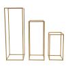 DYNAMI 12 Pcs Metal Flower Stand Column Vases Stand,Gold Wedding Centerpieces for Tables,Rectangular Frame Flower Rack Geometric Stand for Wedding Party Decoration,Pack of 12, 3 Sizes view 1