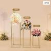 DYNAMI 12 Pcs Metal Flower Stand Column Vases Stand,Gold Wedding Centerpieces for Tables,Rectangular Frame Flower Rack Geometric Stand for Wedding Party Decoration,Pack of 12, 3 Sizes view 2
