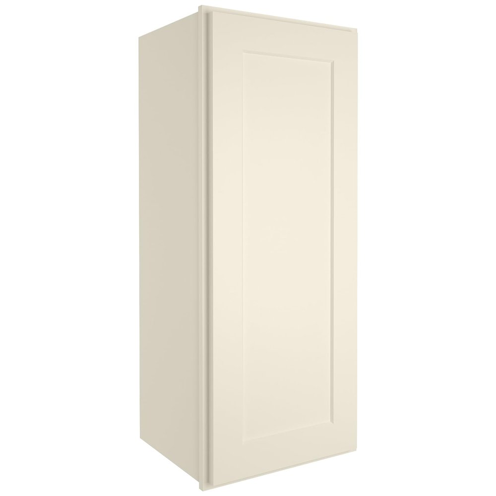 ROOMTEC Wood Wall Cabinet, RTA Single Door Medicine Cabinet with Adjustable Shelves and Soft-Close Door for Kitchen, Bathroom, and Laundry. 12" D*15" W*36" H, Shaker Antique White