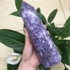 KatLin Natural Crystal Point Lapidolite Healing Obelisk Purple Quartz Tower Home Decor Ornament Reiki Energy Stone Pyramid Gift Ornaments (Size : 900-1000g) view 2