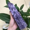 KatLin Natural Crystal Point Lapidolite Healing Obelisk Purple Quartz Tower Home Decor Ornament Reiki Energy Stone Pyramid Gift Ornaments (Size : 900-1000g) view 4