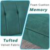 Anwick 72.5" Convertible Futon Couch Bed,Velvet Sleeper Sofa with Storage Side Pockets and Golden Metal Legs for Living Room Bedroom Small Rooms,Pillows and Center Support Leg (Green-Round) view 4