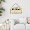 KPSheng Fishing Is All About How You Wiggle Your Worm Wooden Hanging Signs Decor, Funny Fishing Gifts, Decor For Man Cave 6x12Inch view 4