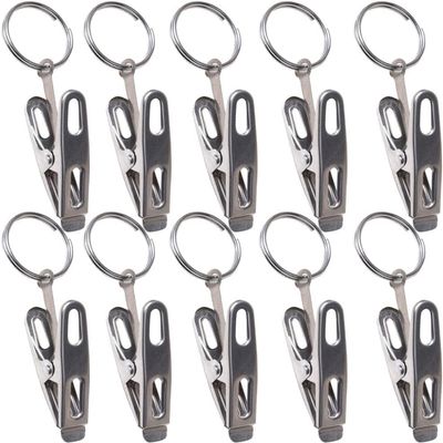 ANNURA Shower Curtain Hooks Rings, 20 PCS Rings Curtain Clips Strong Metal Decorative Drapery Window Curtain Ring with Clips Mordern Silver,B