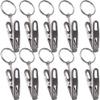 ANNURA Shower Curtain Hooks Rings, 20 PCS Rings Curtain Clips Strong Metal Decorative Drapery Window Curtain Ring with Clips Mordern Silver,B view 1