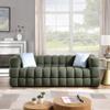 3-Seater Modern Bubble Sofa Cloud Couch with 2 Pillows, Boucl Fabric Comfy Couch, Decor Furniture for Small Spaces Living Room Bedroom Office Apartment-Olive Green view 1