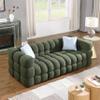3-Seater Modern Bubble Sofa Cloud Couch with 2 Pillows, Boucl Fabric Comfy Couch, Decor Furniture for Small Spaces Living Room Bedroom Office Apartment-Olive Green view 2