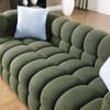 3-Seater Modern Bubble Sofa Cloud Couch with 2 Pillows, Boucl Fabric Comfy Couch, Decor Furniture for Small Spaces Living Room Bedroom Office Apartment-Olive Green view 3