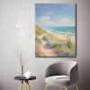 Poster Decorative Canvas Painting Retro Beach Painting Pastel Coastal Wall Art Cute Aesthetic Room Decor Beach Landscape Artwork Kitchen and Dining Room Wall Decoration 12x18inch wood Frame view 3
