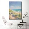 Poster Decorative Canvas Painting Retro Beach Painting Pastel Coastal Wall Art Cute Aesthetic Room Decor Beach Landscape Artwork Kitchen and Dining Room Wall Decoration 12x18inch wood Frame view 4