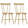 Giantex Set of 2 Windsor Chairs, Rubber Wood Dining Chairs with Spindle Back, Wide Seats, Anti-Slip Foot Pads, Max Load 330 Lbs, Armless Wood Dining Side Chairs for Dining Room, Kitchen, Natural view 1