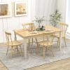 Giantex Set of 2 Windsor Chairs, Rubber Wood Dining Chairs with Spindle Back, Wide Seats, Anti-Slip Foot Pads, Max Load 330 Lbs, Armless Wood Dining Side Chairs for Dining Room, Kitchen, Natural view 2