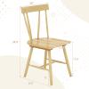 Giantex Set of 2 Windsor Chairs, Rubber Wood Dining Chairs with Spindle Back, Wide Seats, Anti-Slip Foot Pads, Max Load 330 Lbs, Armless Wood Dining Side Chairs for Dining Room, Kitchen, Natural view 3
