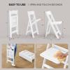 VINGLI Resin Folding Chairs with Cushion, Foldable Plastic Chair with Comfortable Padded Seats, Perfect for Event Party Indoor Outdoor, White, 8 PC view 3