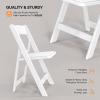 VINGLI Resin Folding Chairs with Cushion, Foldable Plastic Chair with Comfortable Padded Seats, Perfect for Event Party Indoor Outdoor, White, 8 PC view 4