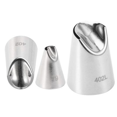 3pcs Cake Piping Nozzles Set Stainless Steel Piping Tips Shape Cake Piping For Holiday Party Flower Icing Nozzles