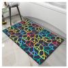 NEVKA Diatomaceous Earth Bath Mat, Rug for Bathroom Quick Dry Bathtub Mat, Non Slip Bathroom Rugs Stone Bath Mat Washable(2x3ft/24x36in/60x90cm, Colorful Peace Symbol Pattern, Black Background) view 1