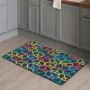 NEVKA Diatomaceous Earth Bath Mat, Rug for Bathroom Quick Dry Bathtub Mat, Non Slip Bathroom Rugs Stone Bath Mat Washable(2x3ft/24x36in/60x90cm, Colorful Peace Symbol Pattern, Black Background) view 3