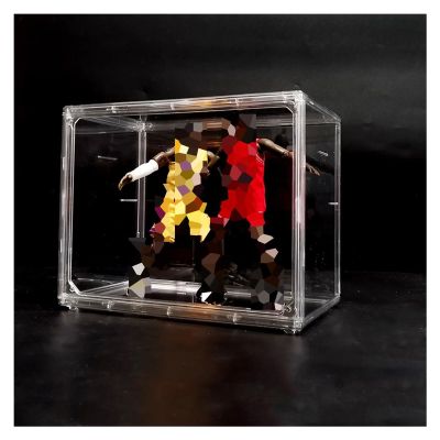 XPLKQXE Acrylic Cube Storage Box, Display Organizer Case, Clear Display Risers Stand, Protection Showcase Action Figures Toys Magnetic Door, Can Be Stacked (Color : Clear, Size : 27x18x22cm)