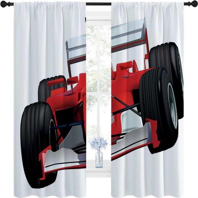 WHYATT Cars Black Out Curtians Blackout Divider Curtain for Room Separation 55inch Width by 45inch Length