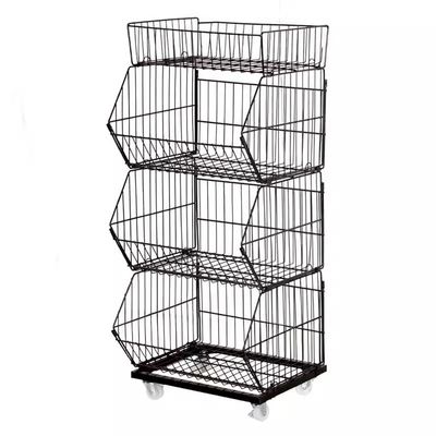 GRRICEPL Supermarket Inclined Shelves, Small Rolling Supermarket Storage Room Organizing Cart, Carbon Steel Frame, Space Saving (Color : White, Size : 60x45x80cm)