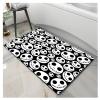 Diatomaceous Earth Bath Mat, Soft Diatomite Stone Bath Mat Large Non-Slip Super Absorbent Fast Drying Long Shower Mat Thin Washable Bathroom Rugs Floor Mat 2x4ft/24x48in/60x120cm (Funny Emo Skull) view 1