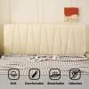 Baby Velvet Headboard Covers for King Size Double Bed Headboard Cover Stretch Thickened Quilting Headboard Slipcover Leather Wood Upholstered Bed Backrest Dustproof Protector Cover(120cm,Blue) view 2