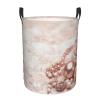 Blush Pink Rose Gold print Laundry Basket Waterproof Laundry Hamper with Handle Collapsible Organizer Basket Circular portable Storage Bin for Kitchen Living Room Bathroom Closet Car view 1