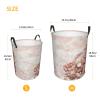 Blush Pink Rose Gold print Laundry Basket Waterproof Laundry Hamper with Handle Collapsible Organizer Basket Circular portable Storage Bin for Kitchen Living Room Bathroom Closet Car view 3