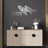 Metal Birds Wall Art-Minimalist Birds Wall Decor, Birds on Branch Metal Wall Decor, Metal Wall Art Birds, Birds Wall Art, Metal Sign Birds, Wall Art for Living Room, Housewarming Gift (25"x 9"| 64x25cm, Sliver) view 1