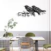 Metal Birds Wall Art-Minimalist Birds Wall Decor, Birds on Branch Metal Wall Decor, Metal Wall Art Birds, Birds Wall Art, Metal Sign Birds, Wall Art for Living Room, Housewarming Gift (25"x 9"| 64x25cm, Sliver) view 2