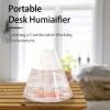 INVODA Mini Humidifiers, 260ml USB Personal Cool Mist Humidifier Cute Volcanoes Desktop Air Humidifier Quiet Night Light Small Humidifiers for Car, Office, Bedroom, Travel (White+6 Cotton Cores) view 2
