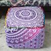 Alia Enterprises Indian Handmade Mandala | Square Ottoman Pouf Cover | Footstool Seating (Pink Ombre Mandala, 18x18x14) view 1