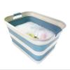 SAMMART 42L (11.09 Gallons) Collapsible Plastic Laundry Basket - Foldable Pop Up Storage Container/Organizer - Portable Washing Tub - Space Saving Hamper/Basket (1, Grey/Sterling Blue) view 4