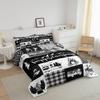 Camper Adventure Comforter Set Twin Size,Happy Camping Plaid RV Inside Decor Bedding Set for Kids Boys Men,Arrow Hunt Cabin Rustic Farm Check Quilted Duvet Set with 1 Pillowcase view 3