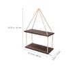 HOLIDYOYO 1set Rustic Wall Hanging Shelves Wood Shelf Rope for Home for Plants Organizing Small Items for Living Room Bedroom or Study Room view 2