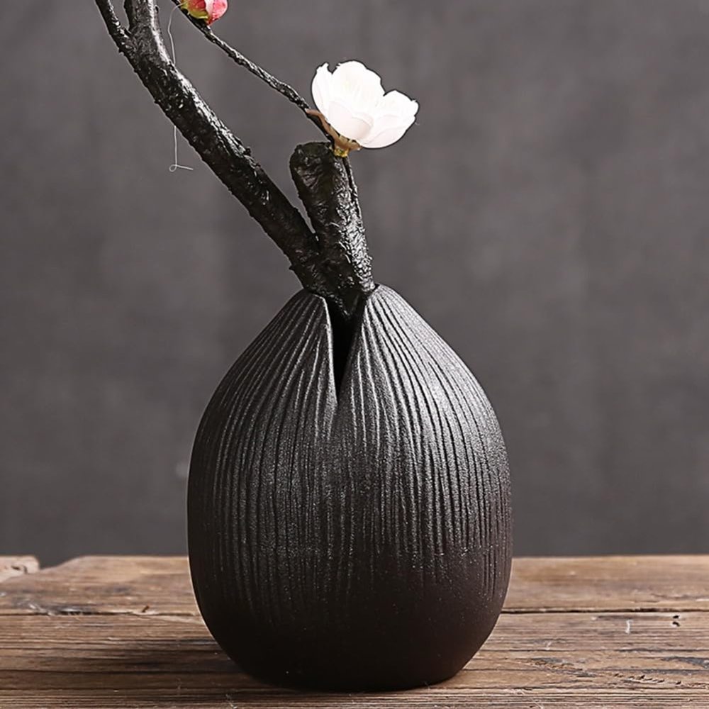 DDMDBYHRY Japanese Style Ceramic Flower Vase Small Ikebana Flower Bud Vase Flower Arrangement Pottery Vases 7