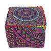 Alia Enterprises Indian Handmade Mandala | Square Ottoman Pouf Cover | Footstool Seating (Multi Ombre Mandala, 18x18x14) view 2