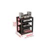 4-Tier Desktop Media Stand Audio/Video Component Cabinet Open Multi-Function Storage Shelves with Wooden Shelf for TV, Stereo Equipments, Gaming Consoles, Streaming Devices, Black ( Size : 45x35x55cm view 2