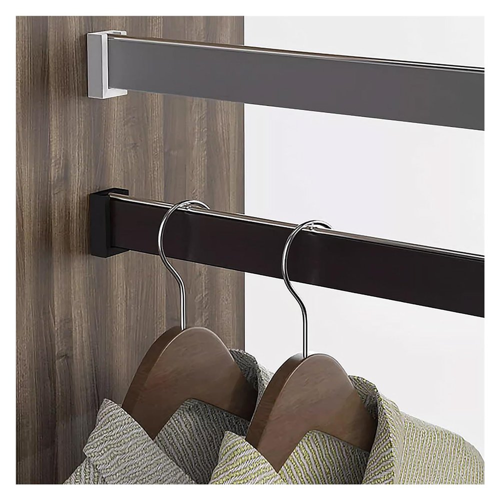 SUCHETA Heavy Duty Aluminum Closet Rod Shelf Support Brackets, Cuttable Wall Mounted Removable Clothes Hanger Bar, for Hallway/Nursery/Laundry Room, 63 60 56 52 48 45 36 32 28 25 24 inch (Color : Gr
