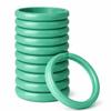 12 Piece Plastic Basic Locking Round Hook Easy Gliding Shower Curtain Rings Fits All Standard Size Shower Rods (Turquoise) view 1