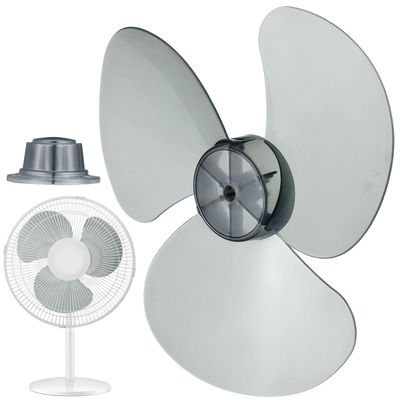 HOMSFOU 12 Inch Electric Fan Replacement Blades 3 Leaf Transparent Black Plastic Fan Blades for Table and Floor Fans Universal 11.22X11.22 Inch Ceiling Accessories