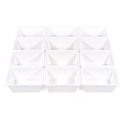 Humble Crew Toy Storage Bins for Kids, Set of 12, White, Small - Sturdy, Colorful Plastic Storage Bins for Classroom, Playroom, Nursery, and More - Premium Toddlers Toy Organizer Bins
