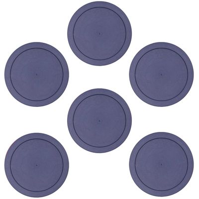 CIBI Food Storage Container Lids (2 Cups, Blue - 6PK) For Pyrex and Anchor Round Glass Containers, Dishwasher and Microwave Safe Replacement Lids