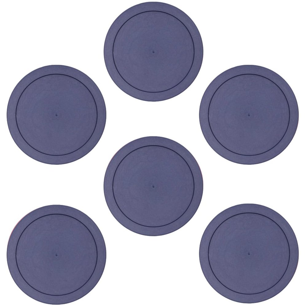 CIBI Food Storage Container Lids (2 Cups, Blue - 6PK) For Pyrex and Anchor Round Glass Containers, Dishwasher and Microwave Safe Replacement Lids