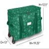 Covermates Keepsakes Rolling Christmas Light Storage Bag Heavy-Duty 600D Polyester with Reels, Wheels, Carry Handles & ID Window Holiday Light Organizer, Green Snowflake view 3