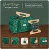 Covermates Keepsakes Rolling Christmas Light Storage Bag Heavy-Duty 600D Polyester with Reels, Wheels, Carry Handles & ID Window Holiday Light Organizer, Green Snowflake view 4