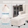 Stretch Ottoman Cover Round Footstools Covers Velvet Jacquard Foot Stool Large Ottoman Slipcover,Anti-Slip Foot Stool Furniture Protector with Elastic Bottom for Living Room Bedroom ( Color : #45 , Si view 4